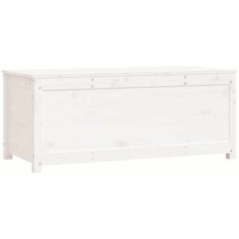 Banc Coffre de rangement - Banquette Pouf Blanc 110x50x45,5 cm Bois massif de pin BV475920