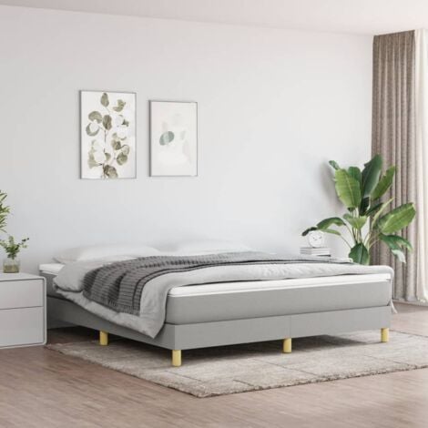 Sommier à ressorts de lit Résistant et confortable, Tapissier à lattes, Gris clair 180x200 cm Tissu OIB8968E