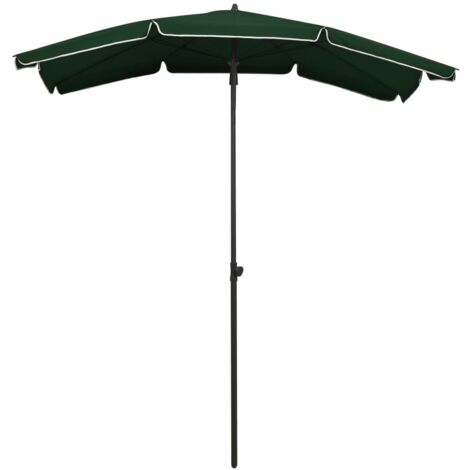 Parasol avec mât, Parasol pour Balcon Jardin Plage Terrasse, 200x130 cm Vert OIB3640E (1/5)