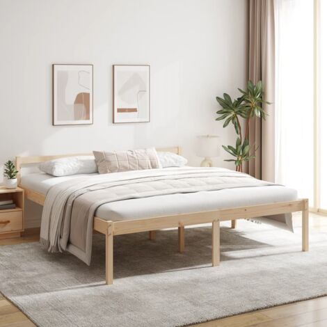 Cadre De Lit Bois Massif Pin 200x200 Cm VidaXL - Adulte Double