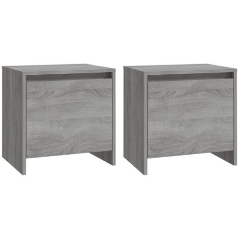 Lot de 2 Tables de Chevet, Tables de nuit, pour Chambre Salon Couloir, Sonoma gris 45x34x44,5 cm Aggloméré OIB2160E (1/5)