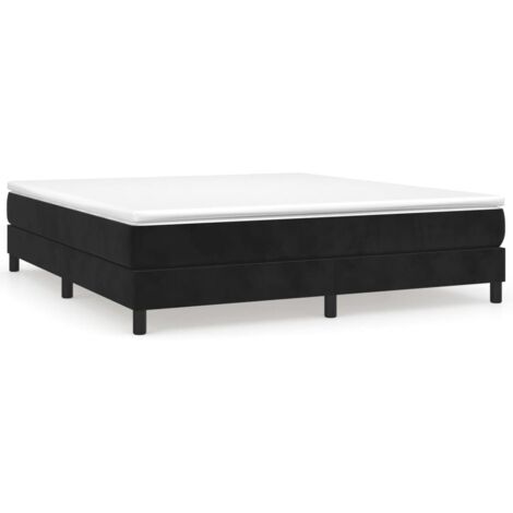 Bonnevie – Sommier tapissier 180x200 cm en velours noir – Lattes en contreplaqué pour soutien optimal – Cadre robuste pour matelas - OIB7774E