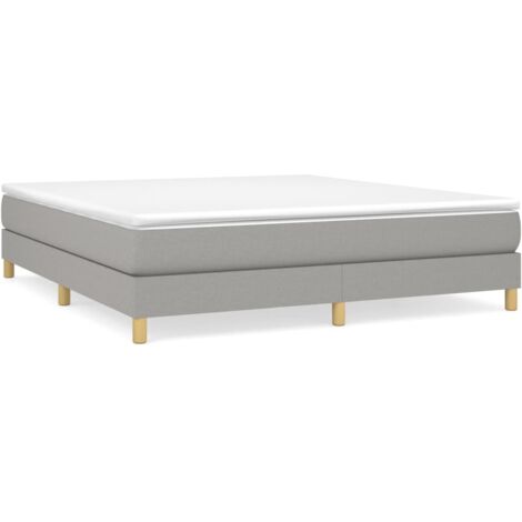 Bonnevie – Sommier tapissier 160x200 cm – Tissu polyester gris clair – Lattes en contreplaqué pour soutien optimal – Dimensions totales 203x160x25 cm - OIB6106E
