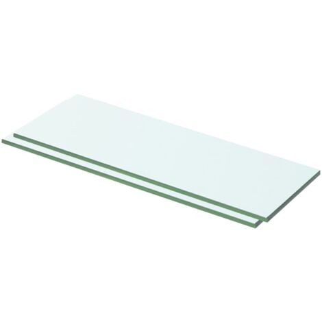2 pcs Panneaux d'étagère, Tablettes Murale, Meubles de rangement Verre Transparent 50 x 12 cm MAE8773 (1/3)