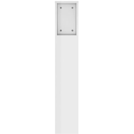 Armoire de tête de lit Blanc brillant 140x18,5x104,5 cm
