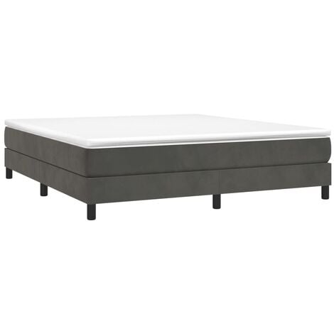 Sommier à ressorts de lit Résistant et confortable, Tapissier à lattes, Gris foncé 180x200 cm Velours OIB5294E
