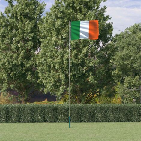 Drapeau de l'Irlande et mât 5,55 m Aluminium vidaXL