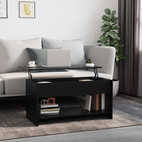 Table basse Table d'appoint pour Salon Chambre - Noir 102x50x52,5 cm Bois d'ingénierie BV486311 (1/5)