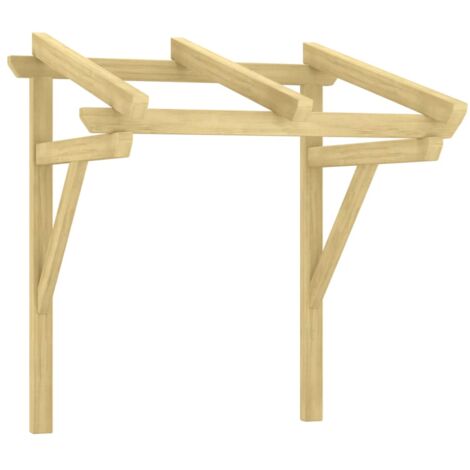 Auvent Marquise de porte, Store Banne pour porte, 100x100x100 cm Bois de pin massif imprégné OIB6277E