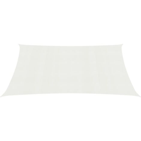 Voile d'ombrage, Protection Solaire, pour Jardin Terrasse Extérieur, 160 g/m² Blanc 3,5x5 m PEHD OIB2530E (1/5)