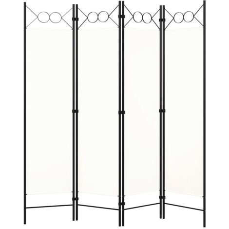 Paravent Cloison de séparation 4 panneaux - Séparateur de Jardin Blanc crème 160x180 cm BV691589 - BonneVie (1/5)