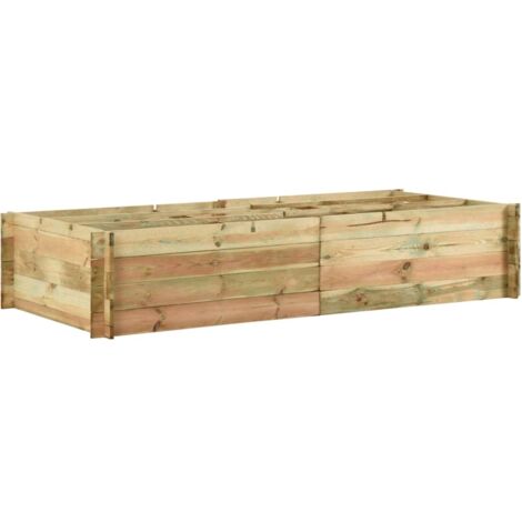 Jardinière de jardin - Balconnière à fleurs pour légumes Bois de pin imprégné 197x100x40 cm BV687007 - BonneVie (1/5)