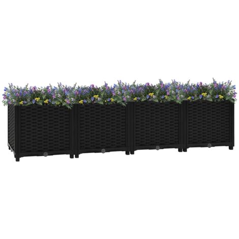 Jardinière de jardin - Balconnière à fleurs Lit surélevé 160x40x38 cm Polypropylène BV135727 - BonneVie (1/5)