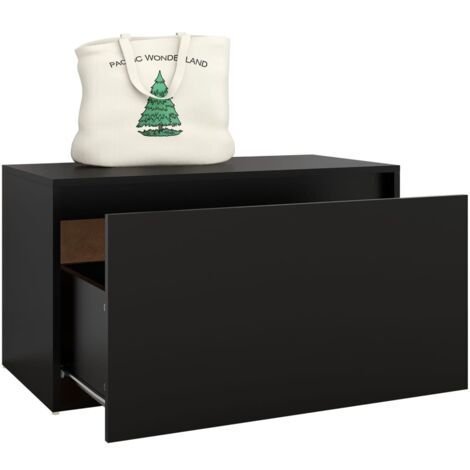 Banc d'entrée Banc Coffre de rangement - Banquette 80x40x45 cm Noir Aggloméré BV677371 - BonneVie