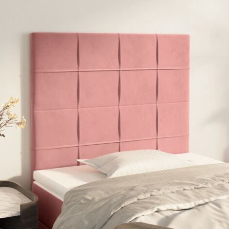 Têtes de lit 2 pcs Style Classique Armoire de lit - Rose 80x5x78/88 cm Velours BV867142 - BonneVie (1/5)