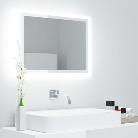 Homiuse Miroir LED De Salle De Bain Chêne Sonoma 40x8,5x37 CM Aggloméré Miroir Lumineux Salle De Bain Miroir Connecté Miroir Mural Miroir Maquillage
