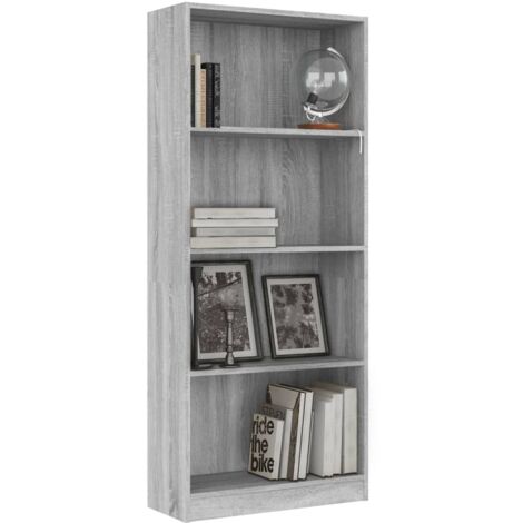 Lot De 4 étagères En Bois Gris Béton | 60x10x1,5 Cm | Rangement Salon Bureau Cuisine | Design Moderne Et Fonctionnel - 5