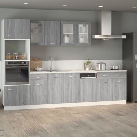 Armoire de plancher à tiroir  Armoire de cuisine Meuble bas de Cuisine Sonoma gris 80x46x81,5 cm 57393