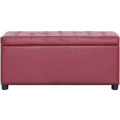 Pouf de rangement - Tabouret de Rangement 87,5 cm Rouge bordeaux Similicuir BV945804 - BonneVie (1/5)