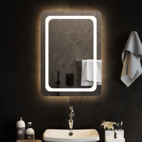 Miroir lumineux de salle de bain à LED Style baroque - 50x70 cm BV744419 - BonneVie (1/4)