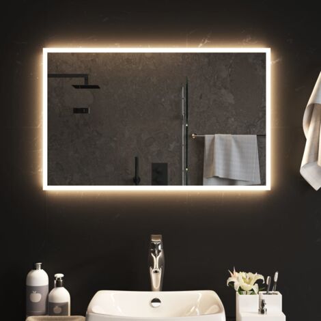 Miroir lumineux de salle de bain à LED Style baroque - 80x50 cm BV869947 - BonneVie (1/4)