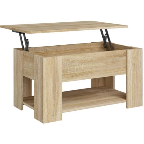 Table basse Table d'appoint pour Salon Chambre - Chêne sonoma 79x49x41 cm Bois d'ingénierie BV895958 - BonneVie (1/5)