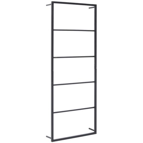 Furniture Limited - Porte-serviette Noir 45x10x115 cm Acier