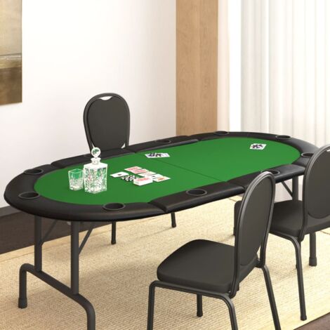 Table De Poker Pliable Mingone - Pour 8 Joueurs, Feutrine Casino, Porte-gobelets Inclus