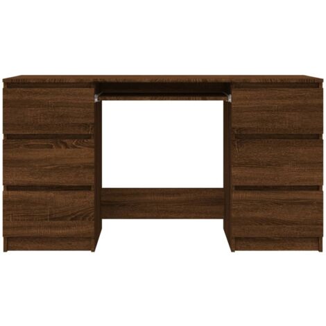Bureau informatique Table de bureau - Chêne marron 140x50x77 cm Bois d'ingénierie BV358802 - BonneVie
