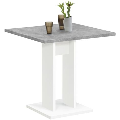 Table à manger Scandinave - Table de salle à manger 70 cm Gris béton et blanc BV139197 - BonneVie