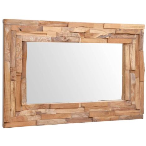Style baroque - Miroir mural Teck 90 x 60 cm Rectangulaire BV840365 - BonneVie (1/5)