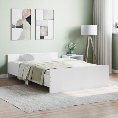 Lit double,Lit adulte,Cadre de lit avec tête de litpied de lit blanc 120x190 cm745447 (1/5)