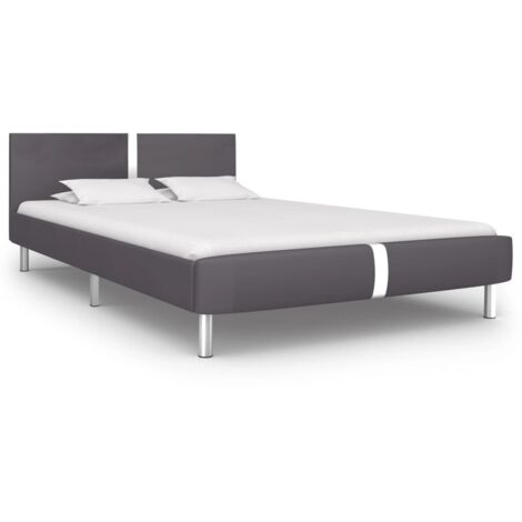 Lit double，Lit adulte，Cadre de lit Gris Similicuir 140 x 200 cm209501 (1/5)