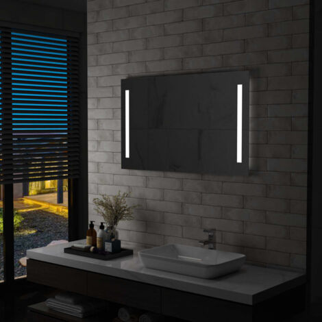 Miroir mural,Miroir Entrée Maison Salle de Bain,Miroir Décoratif à LED pour salle de bains 100x60 cm CVW46945 (1/5)