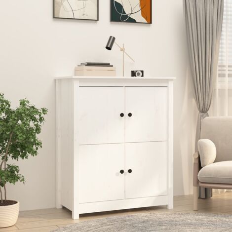 Buffet,Bahut, Meuble de Rangement Blanc 83x41,5x100 cm Bois massif de pin CFW449623 (1/5)