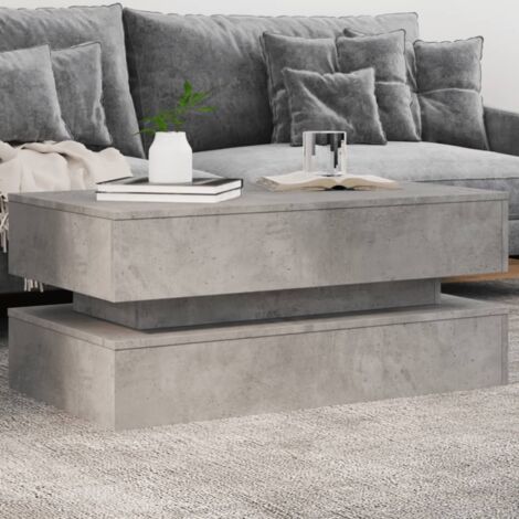 Table basse,Table d'appoint,Table de Salon avec lumières LED gris béton 90x50x40 cm CFW331555 (1/5)
