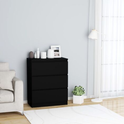 Buffet，Bahut， Meuble de Rangement Noir 60x35x76 cm Bois d'ingénierie CFW601436 (1/5)