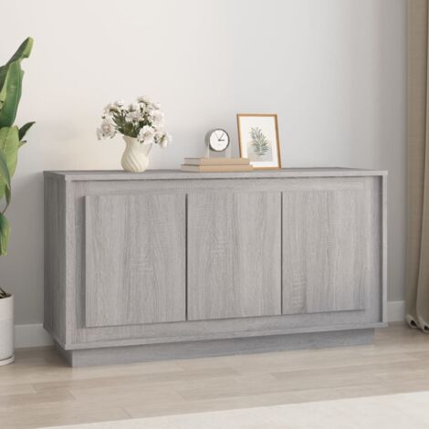 Design In – Buffet sonoma gris 102x35x55 cm – Meuble de rangement en bois d'ingénierie – 6 compartiments pour organisation optimale - CFW200714 (1/5)