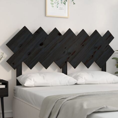 Tête de lit pour lit adult  Décoration murale Noir 141x3x80,5 cm Bois massif de pin CFW859032 (1/5)