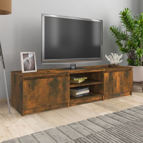 Meuble TV，Meuble de Rangement，Banc TV Chêne fumé 140x40x35,5 cm Bois d'ingénierie CFW918115 (1/5)