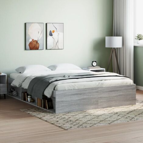Lit double,Lit adulte,Cadre de lit sonoma gris 160x200 cm837699 (1/5)
