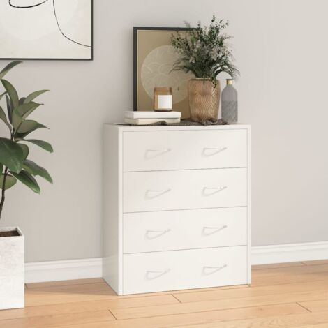 Buffet，Bahut， Meuble de Rangement avec 4 tiroirs 60x30,5x71 cm Blanc brillant CFW341776 (1/5)