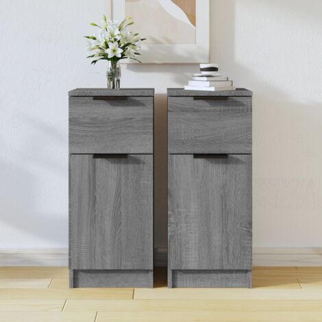 2 pcs Buffets,Bahut, Meuble de Rangement Sonoma gris 30x30x70 cm Bois d'ingénierie CFW738687 (1/5)