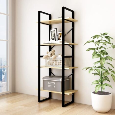 Bibliothèque,Armoire de livres,Meuble de Rangement à 4 niveaux 60x30x140 cm Bois de pin massif CFW69005 (1/5)