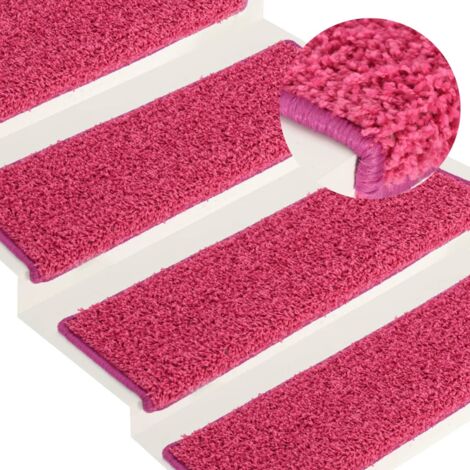 Tapis d'escalier 15 pcs,Marchettes d'escalier,Protections d'escalier 65x21x4 cm Rose CFW11306 (1/5)
