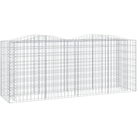 Jardinière,Lit Surélevé à Gabions Arqué 600x50x100 Cm Fer Galvanisé