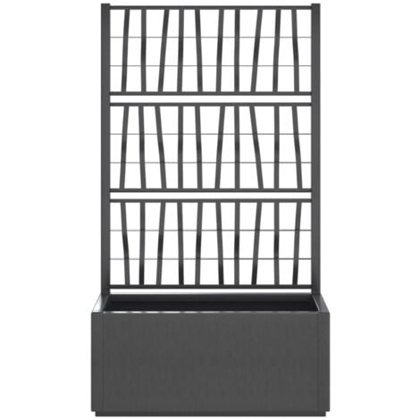 Jardinière  Pot de Fleurs avec treillis gris foncé 80x36x140 cm PP CVW91421