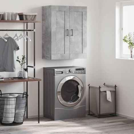 Armoire murale，Meuble de rangement，Armoire suspendue gris béton 69,5x34x90 cm bois d'ingénierie CFW44455 (1/5)