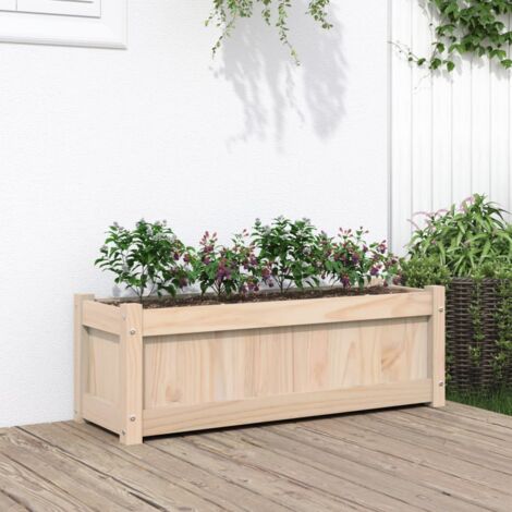 Jardinière Pot de Fleurs d'extérieur 90x31x31 cm bois de pin massif CVW42870 (1/5)