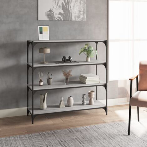 Bibliothèque,Armoire de livres,Meuble de Rangement Sonoma gris 100x33x100 cm Bois d'ingénierie acier CFW74537 (1/5)